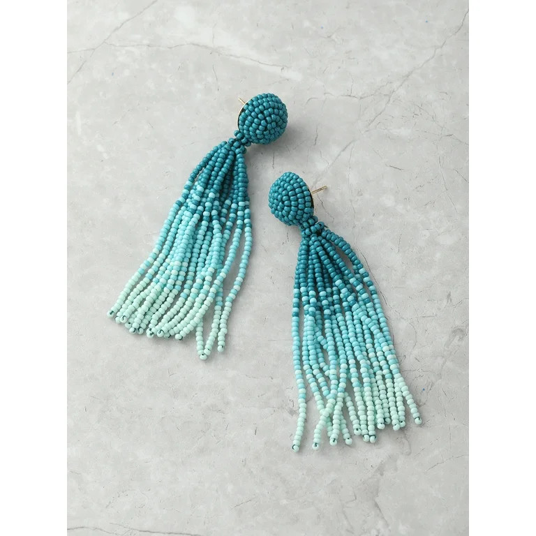 Time and Tru Women's Beaded Tassel Earrings | Walmart (US)