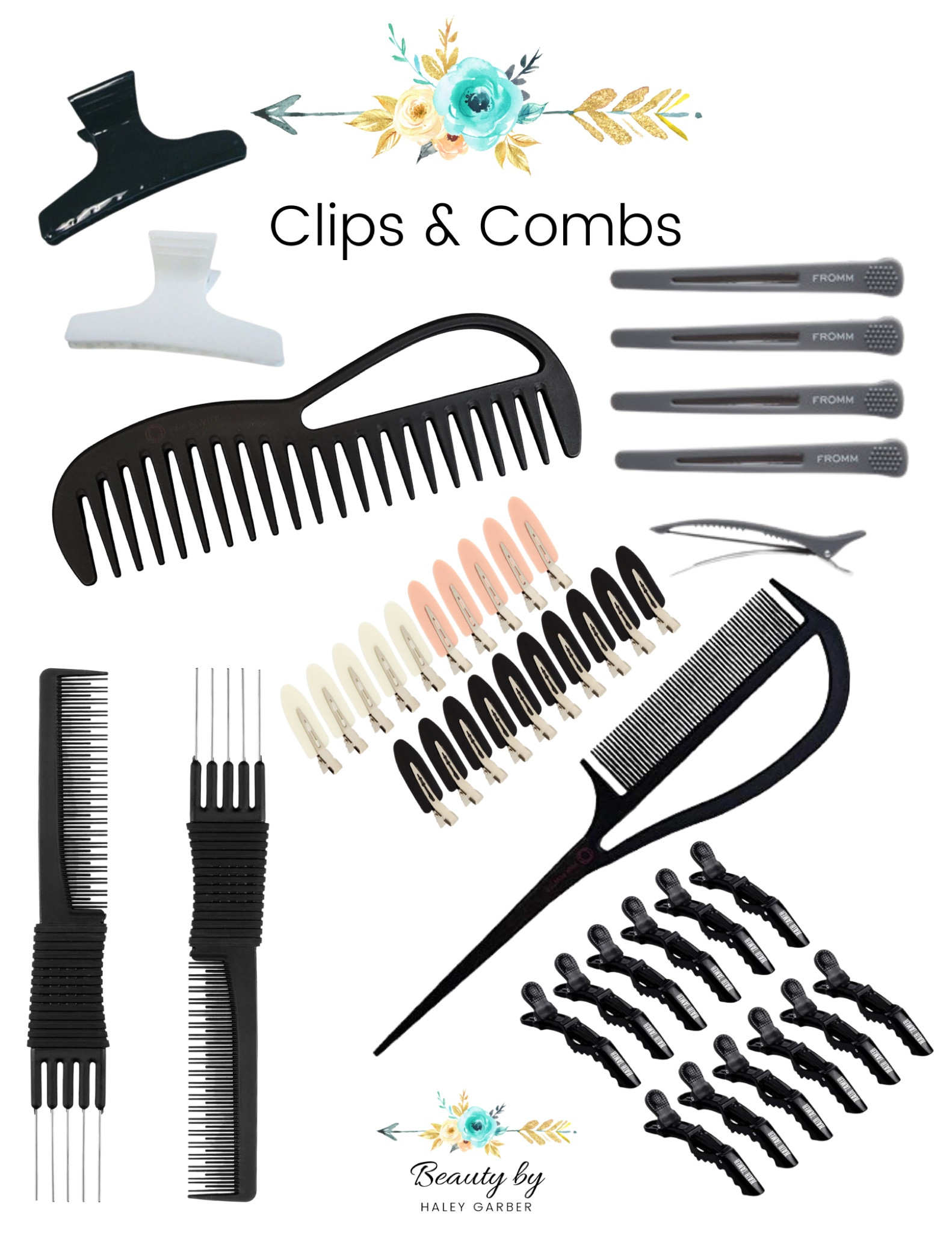 Clips and combs that are always with me. The never let go combs are SO smooth and the large tooth comb is great for detangling and softening beachy texture and glam waves. My carbon combs - those have the metal tail - are my working combs that I use for 98% of styling! I keep a variety of clips on hand and always have “extra” to ensure there’s plenty on hand. Creaseless clips are a necessity to pin back face framing pieces while makeup is being done without disturbing a finished style.

#LTKwedding #LTKbeauty #LTKunder50