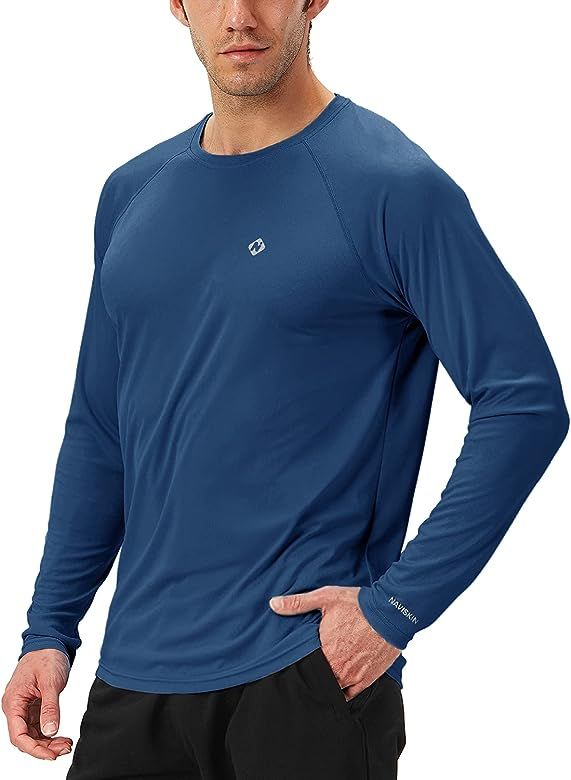 NAVISKIN Men's Quick Dry Lightweight UPF 50+ Long Sleeve Shirts Rash Guard Swim Shirts Hiking Shirts | Amazon (US)