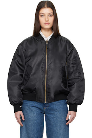ANINE BING - Black Leon Bomber Jacket | SSENSE