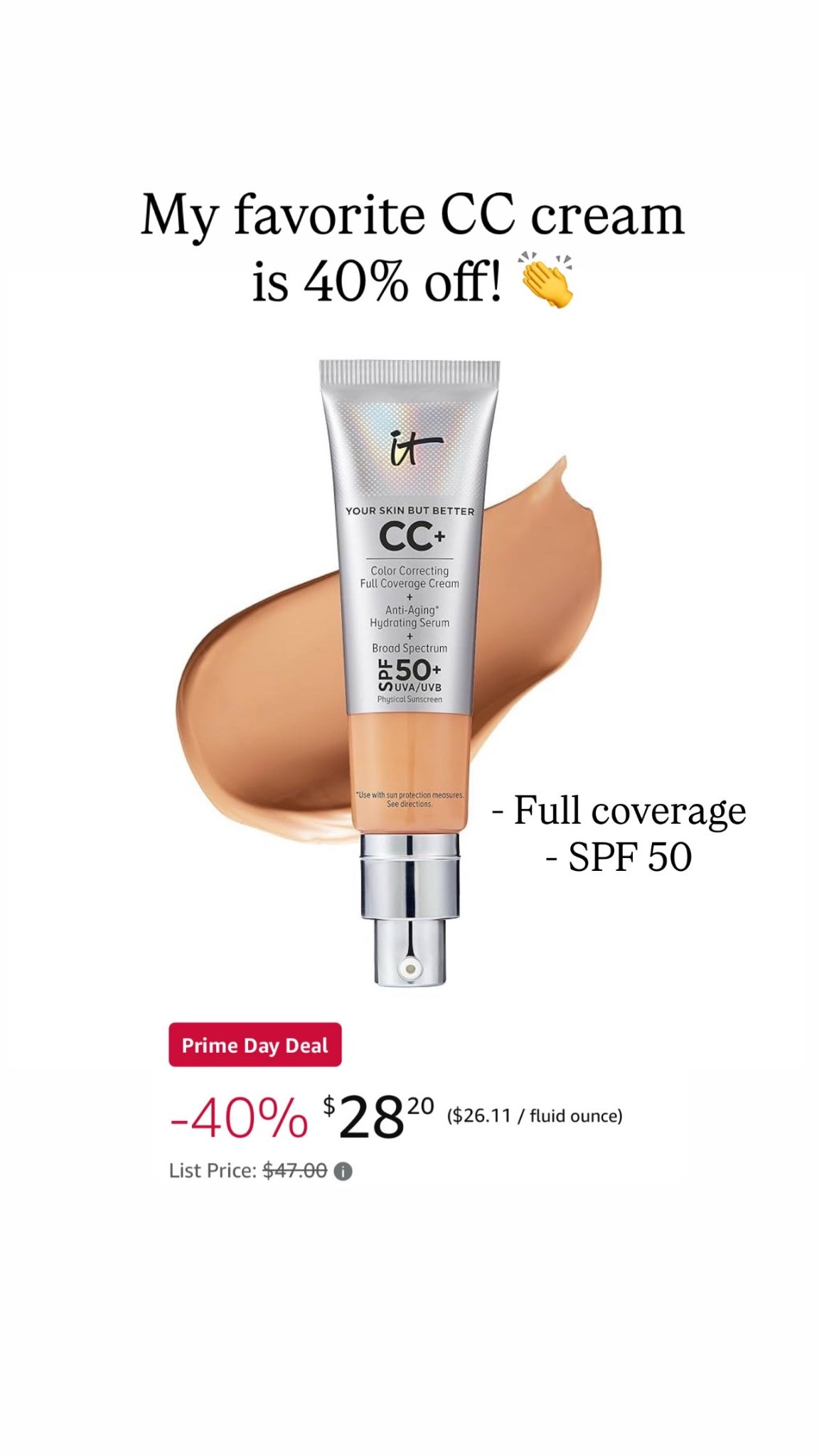IT cosmetics CC cream


#LTKFindsUnder50 #LTKBeauty #LTKSaleAlert