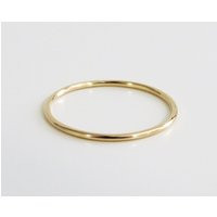 14K Gold Ring, Thin Stack Solid Band, Simple Dainty Minimalist 1mm | Etsy (US)