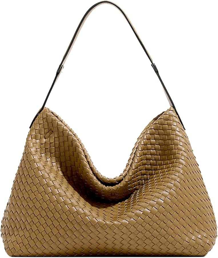 Women Boston Bag Woven Vegan Leather Handbags Female Satchel Messenger Bag Fashion Shoulder Cross... | Amazon (US)