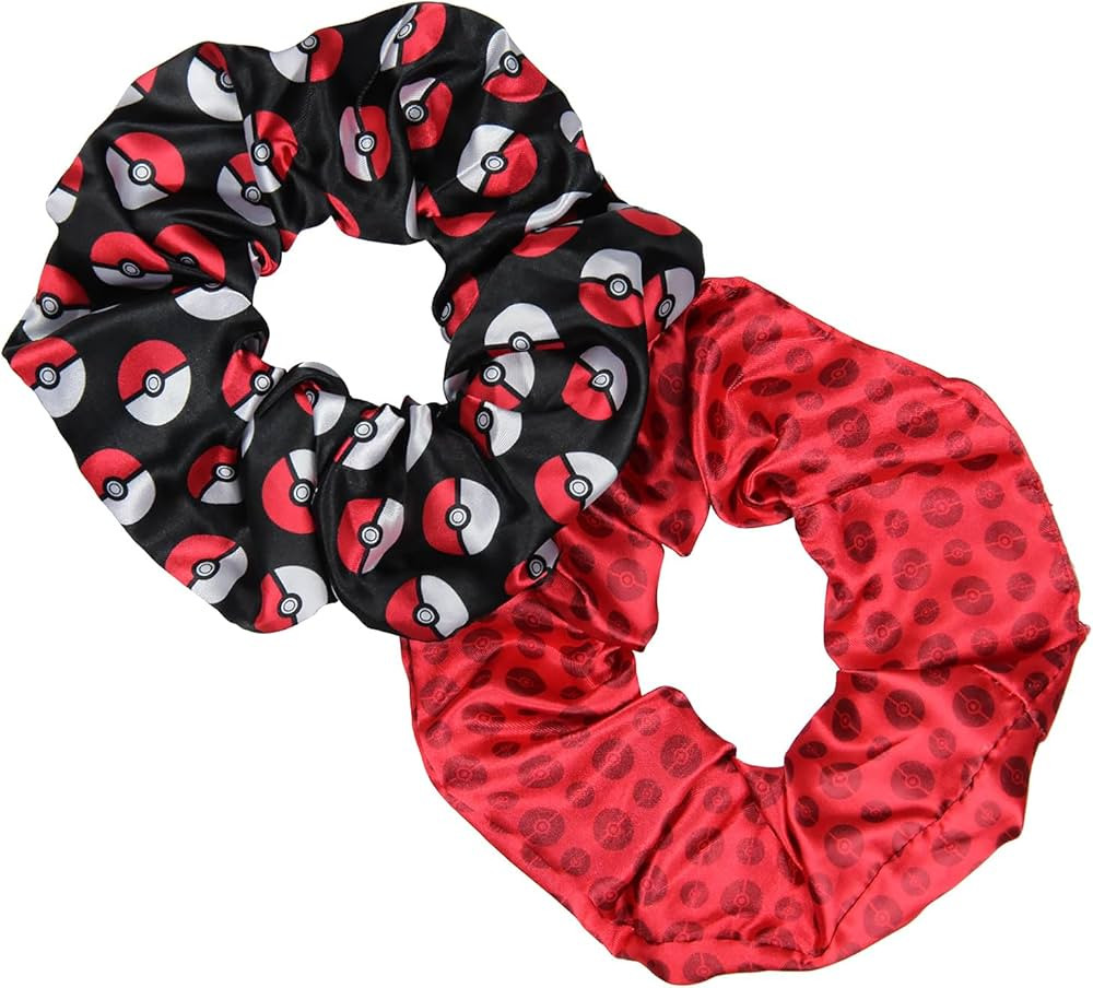 Pokemon Pokeball Scrunchie Set Hair Ties Hair Accessories For All Hair Types 2 PK | Pain-Free Rem... | Amazon (US)