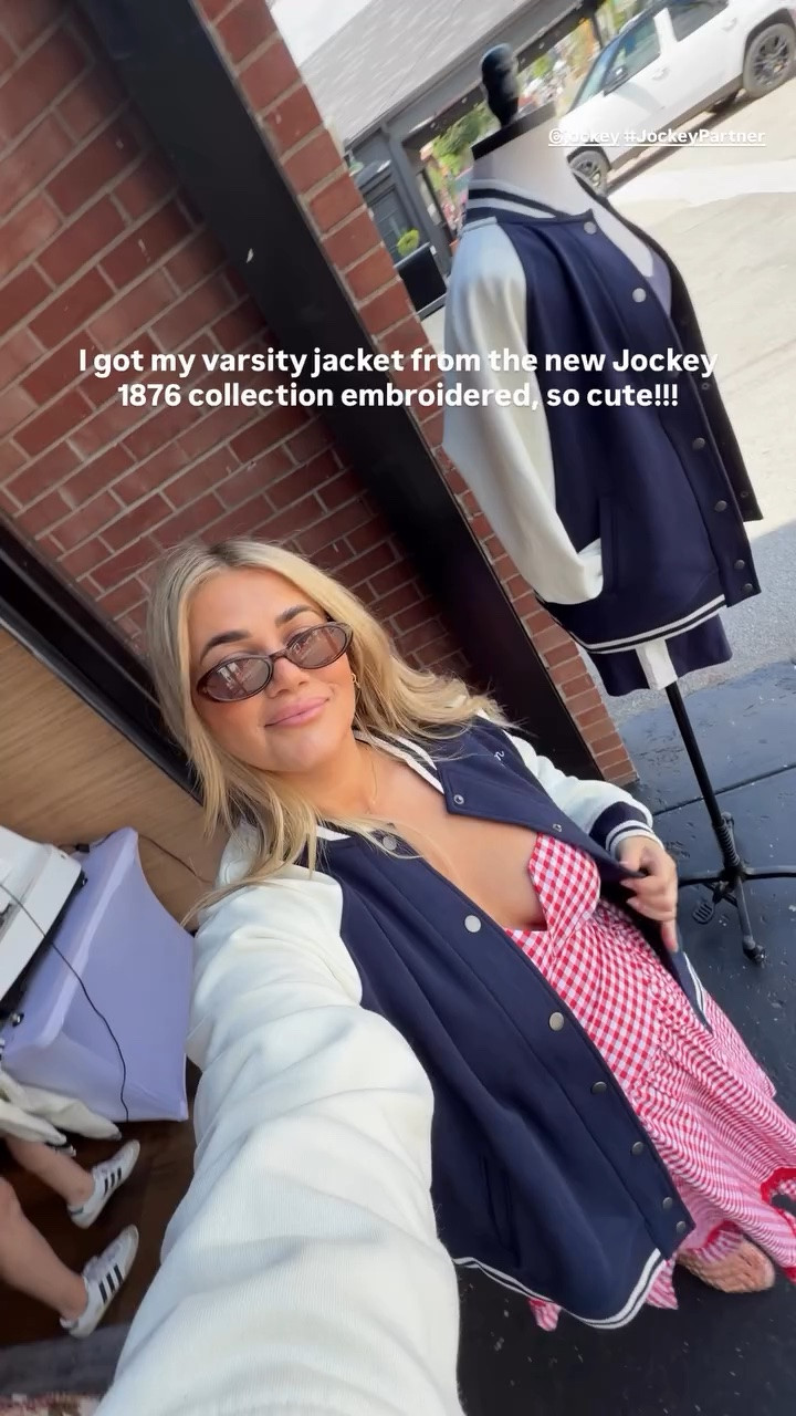 I got my varsity jacket from the new Jockey 1876 collection embroidered, so cute!!!