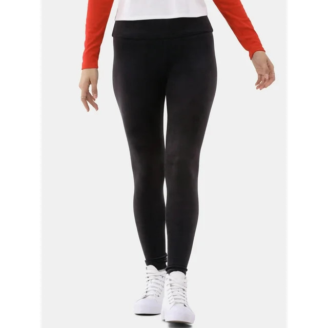 No Boundaries Velour Leggings, 1 or 2-Pack, Women's and Women's Plus | Walmart (US)