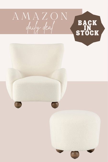 Bestselling Amazon chair is back in stock with the matching ottoman! 
Boucle chair

#LTKSeasonal #LTKHome #LTKSaleAlert
