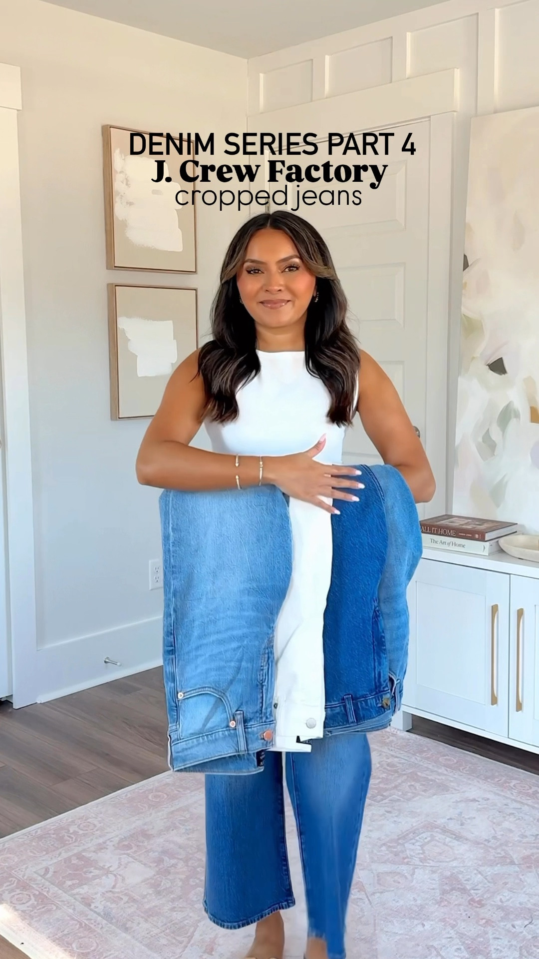 For reference: I’m 5’0, 32b bra size, and 2/26 in bottoms, pear shaped. 

White tank size xs TTS
Deep sea blush wash wide leg crop jeans size 26 petite TTS
Tan sandals size 5.5 TTS

White tank size xs TTS
Spring storm wash wide leg crop jeans size 26 petite TTS
Tan sandals size 5.5 TTS

White tank size xs TTS
Seashell white wash wide leg crop jeans size 26 petite TTS
Tan sandals size 5.5 TTS

White tank size xs TTS
Palm blue wash wide leg crop jeans size 27 petite - i sized up a size, these fit a snug in the waist
Tan sandals size 5.5 TTS

Petite jeans
Petite pants
Short girl jeans
Denim try on
Spring outfits
Honey Sweet Petite
Honeysweetpetite


#LTKStyleTip #LTKPetite #LTKSaleAlert