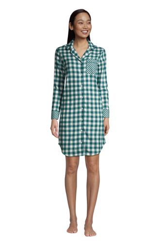 Draper James x Lands' End Women's Long Sleeve Flannel Nightshirt with Pockets | Lands' End (US)