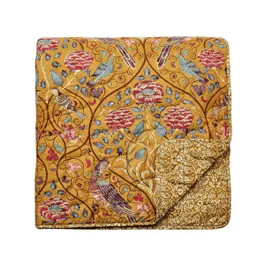Seasons By May Quilted Throw, Saffron | Bedeck Home (UK)
