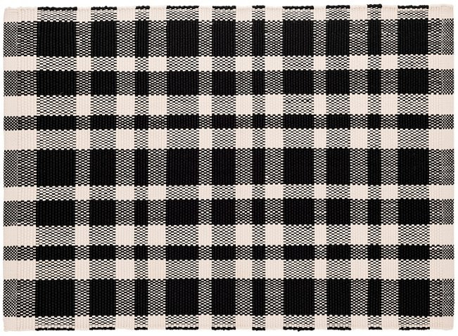 Tattersall Indoor/Outdoor Rug, Black/White | One Kings Lane