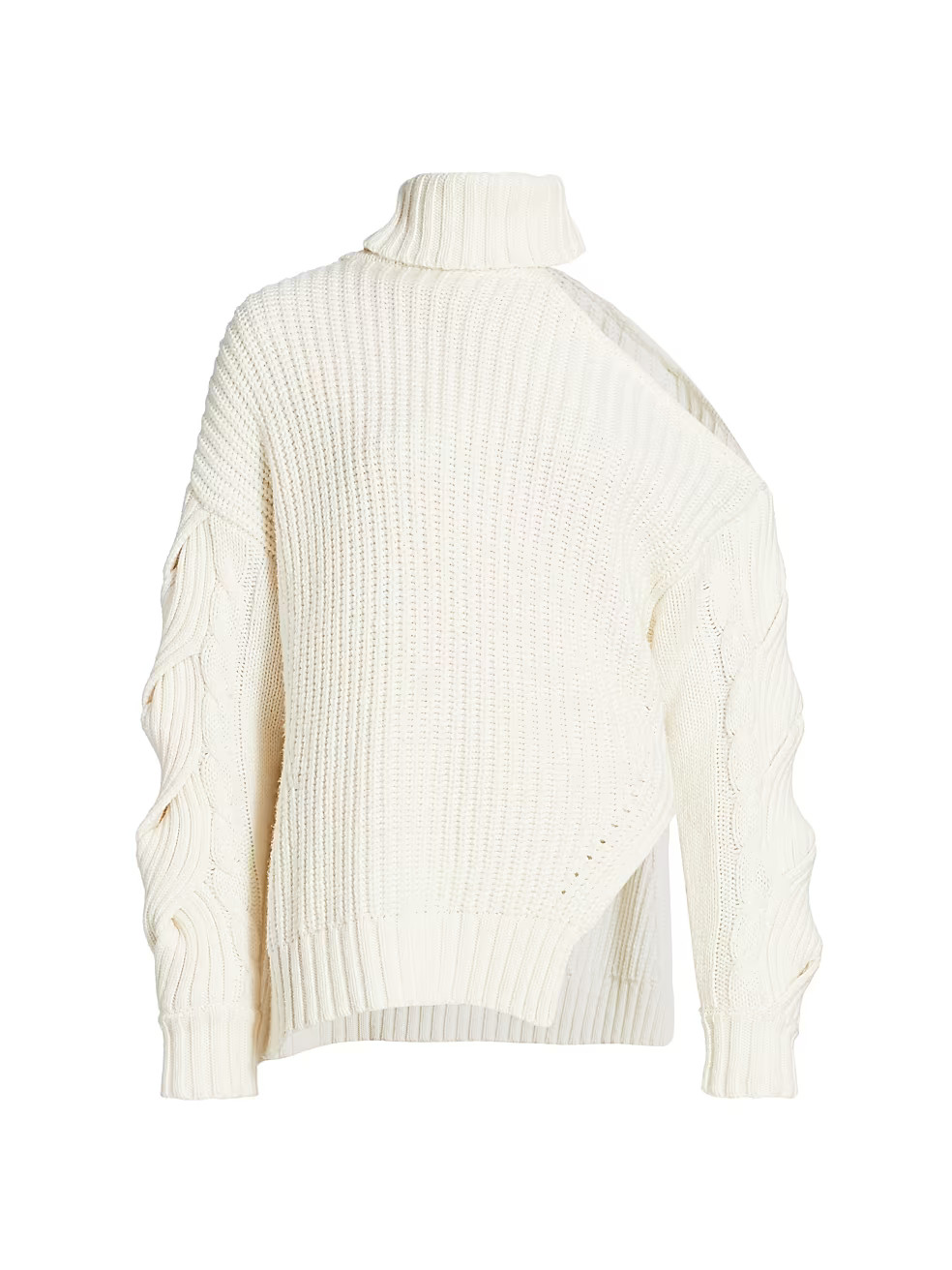 Jonathan Simkhai Aubrey One-Shoulder Traveling Wool-Blend Cable Knit Sweater | Saks Fifth Avenue