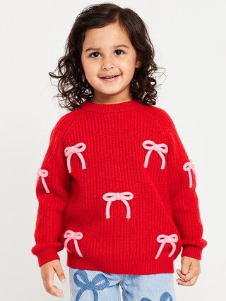 SoSoft Long-Sleeve Bows Sweater for Toddler Girls | Old Navy (CA)
