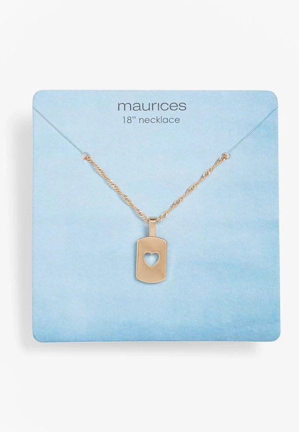 Limited Edition Gold Heart Cut Out Pendant | Maurices