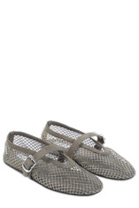 Alaïa Fishnet Embellished Ballet Flat Shoes | Cettire Global