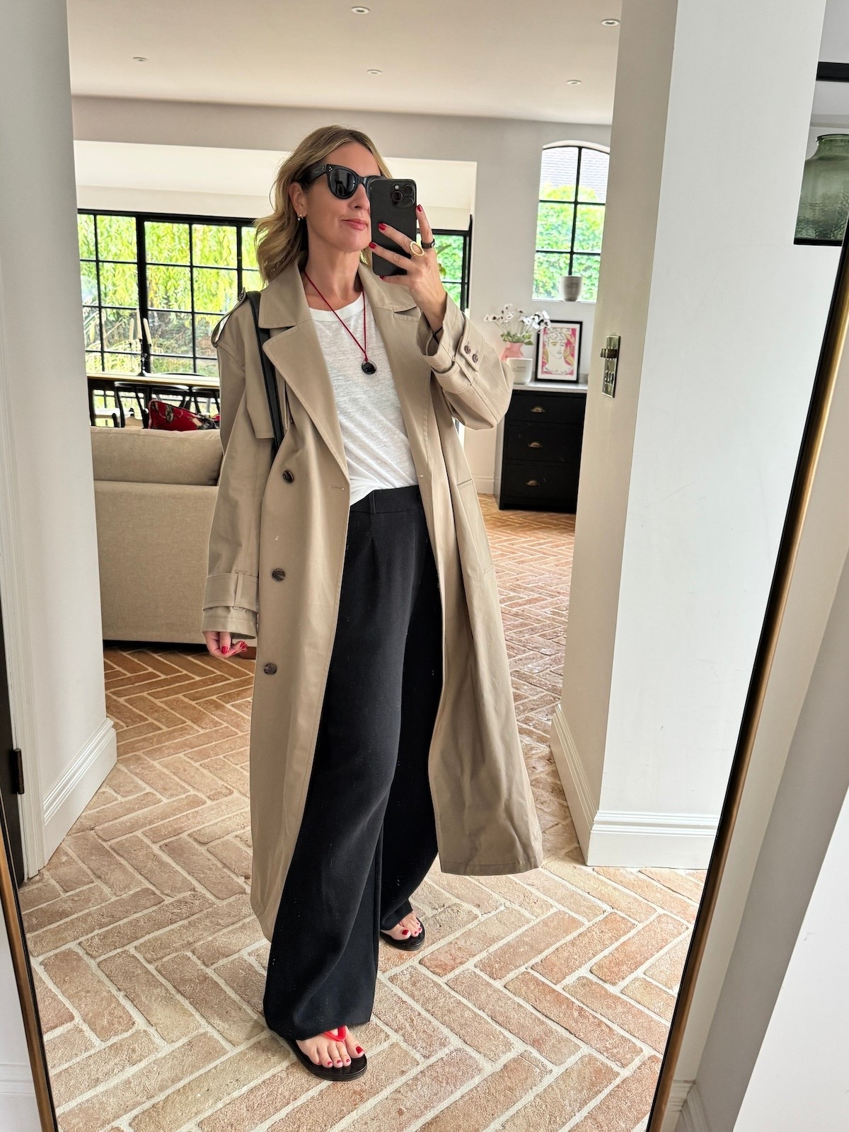 Trench Coat + Gap Trousers + statement Necklace 

Trench | trousers | flipflop | summer | august | September | august | necklace 


#LTKsummer 

#LTKuk #LTKautumn