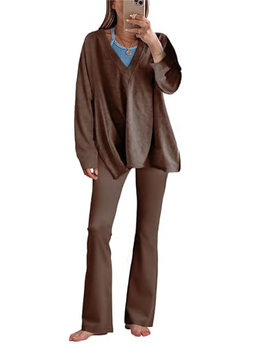 Lianlive 2 Piece Outfit for Women Oversized T-Shirts and Flared Pants Set Hot Shot Reversible Lon... | Amazon (US)