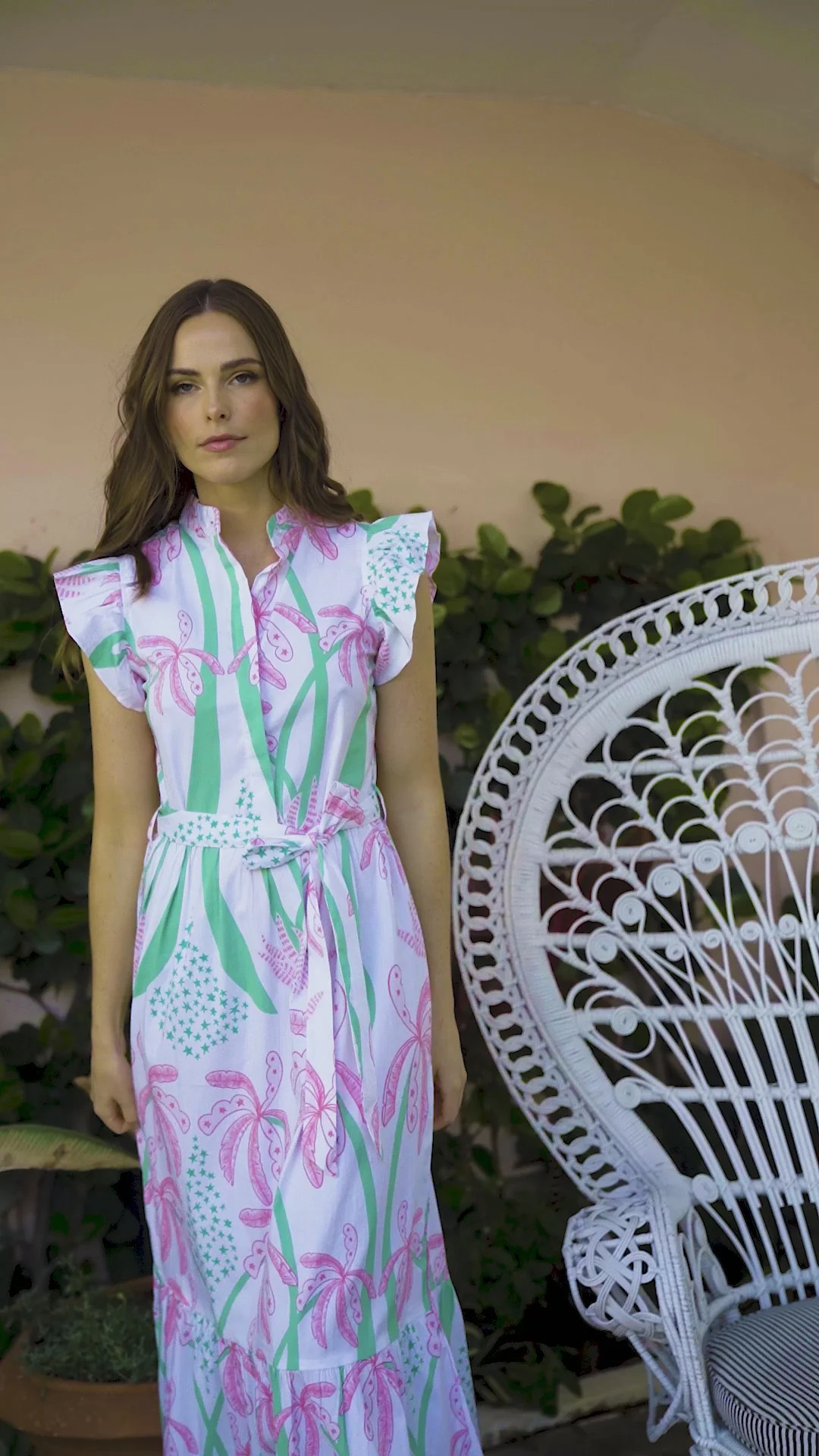 Sheridan French I Spring 2024 I Taylor Dress in Worth Avenue Palm | Sheridan French