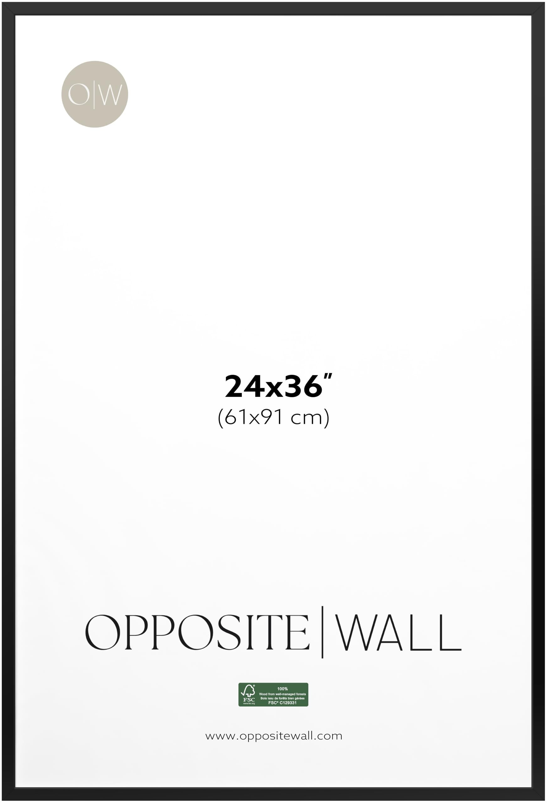 Opposite Wall - 24x36 in - Black Solid Oak Wood Picture Frame - Lightweight, Versatile & Shatterp... | Amazon (CA)