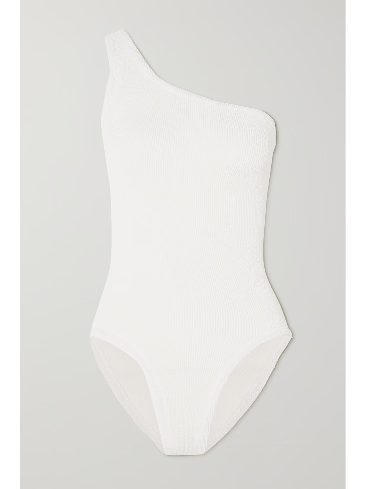 Hunza G - Nancy One-shoulder Seersucker Swimsuit - White | NET-A-PORTER (US)