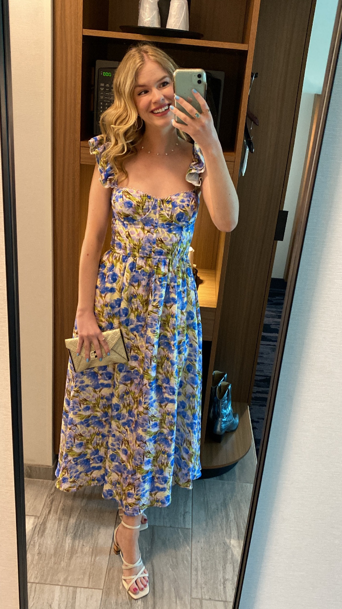 knee length dresses for ladies Wedelia Floral Bustier Midi Dress