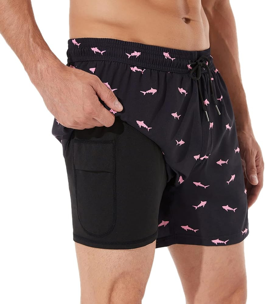 BRISIRA Mens Swim Trunks Swim Shorts for Men Quick Dry 5 inch Inseam Beach Shorts with Compressio... | Amazon (CA)