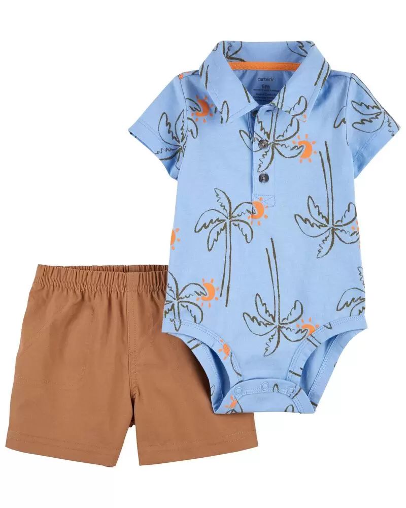 Baby 2-Piece Palm Tree Bodysuit & Short Set | Carter's