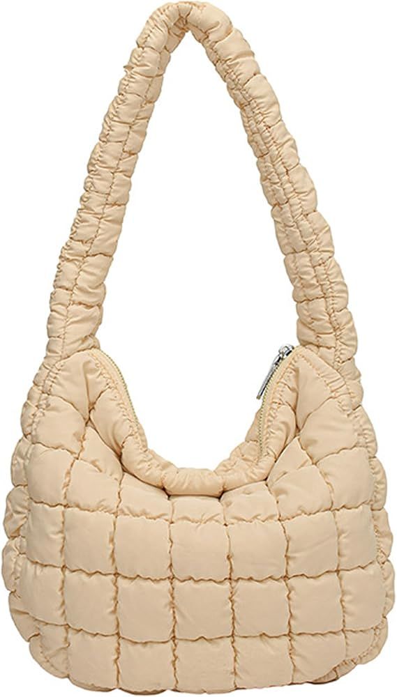 Quilted Tote Bag for Women Lightweight Puffer Tote Bag Soft Quilted Carryall Gym Bag Beach Handba... | Amazon (US)