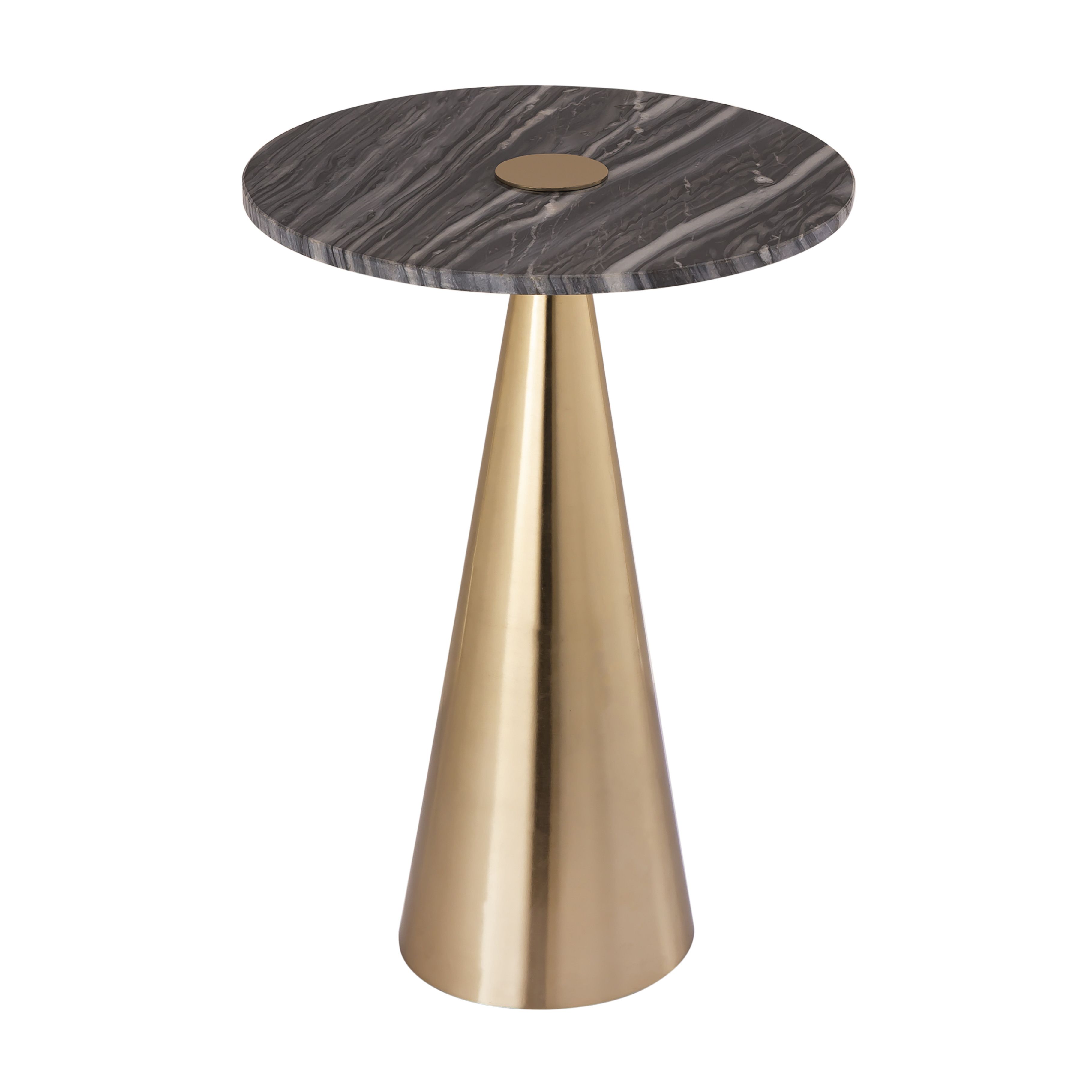 TOV Furniture Addyson Marble Round Side Table With Gold Pedestal Base | Walmart (US)