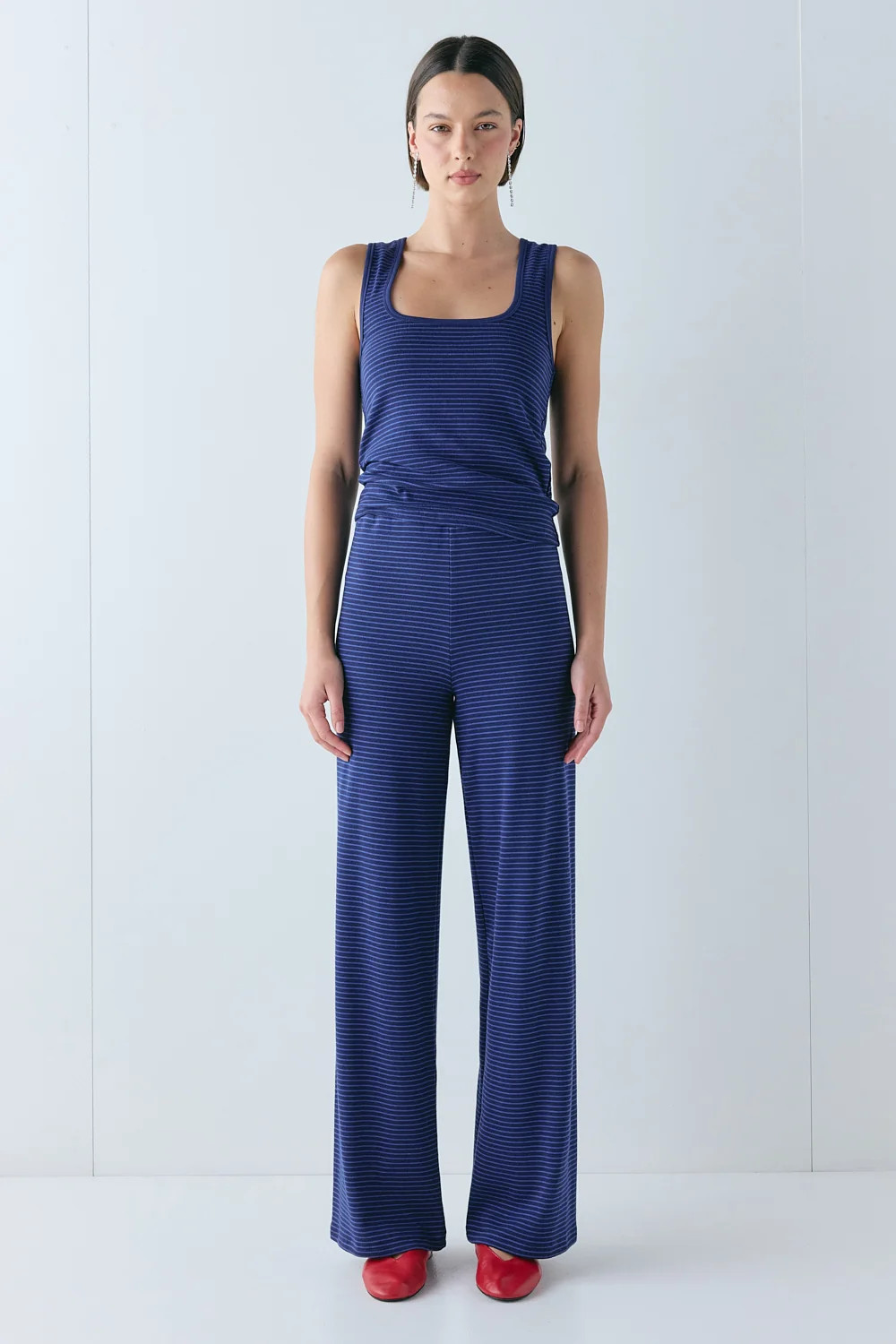 Macy Pants Navy Stripe | VRG Grl
