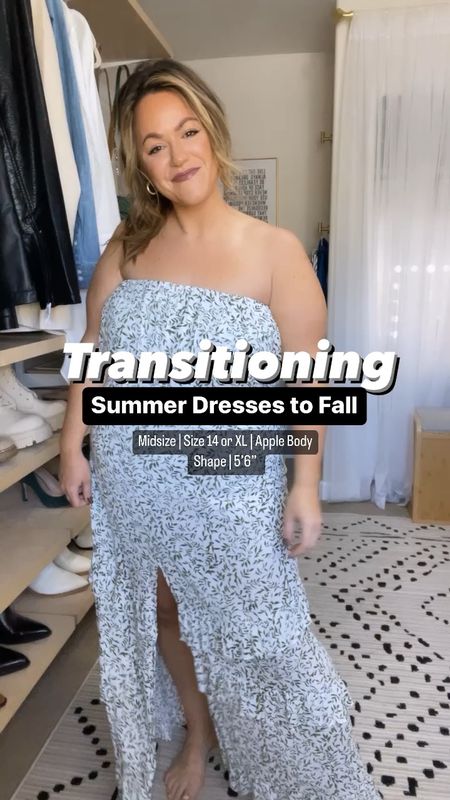 How to transition summer dresses to fall! Midsize fashion size 14 
I’m wearing an xl in everything 
My calf is 16” 
Black knee high lug sole boots have some stretch tts 
Knee high suede boots tts I got the wide calf and have great room 
Leather jacket is Walmart 


#LTKstyletip #LTKcurves #LTKSeasonal
