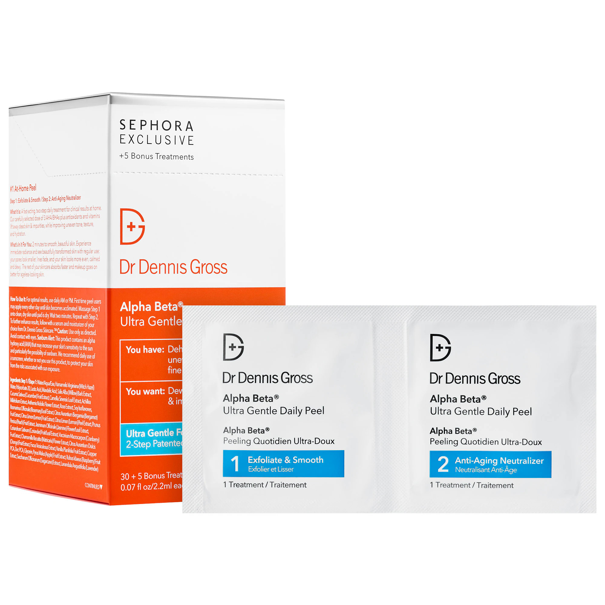 Dr. Dennis Gross Skincare Tampons exfoliants quotidiens ultradoux pour peau sensible Alpha Beta 30 treatments + 5 bonus | Sephora (US)
