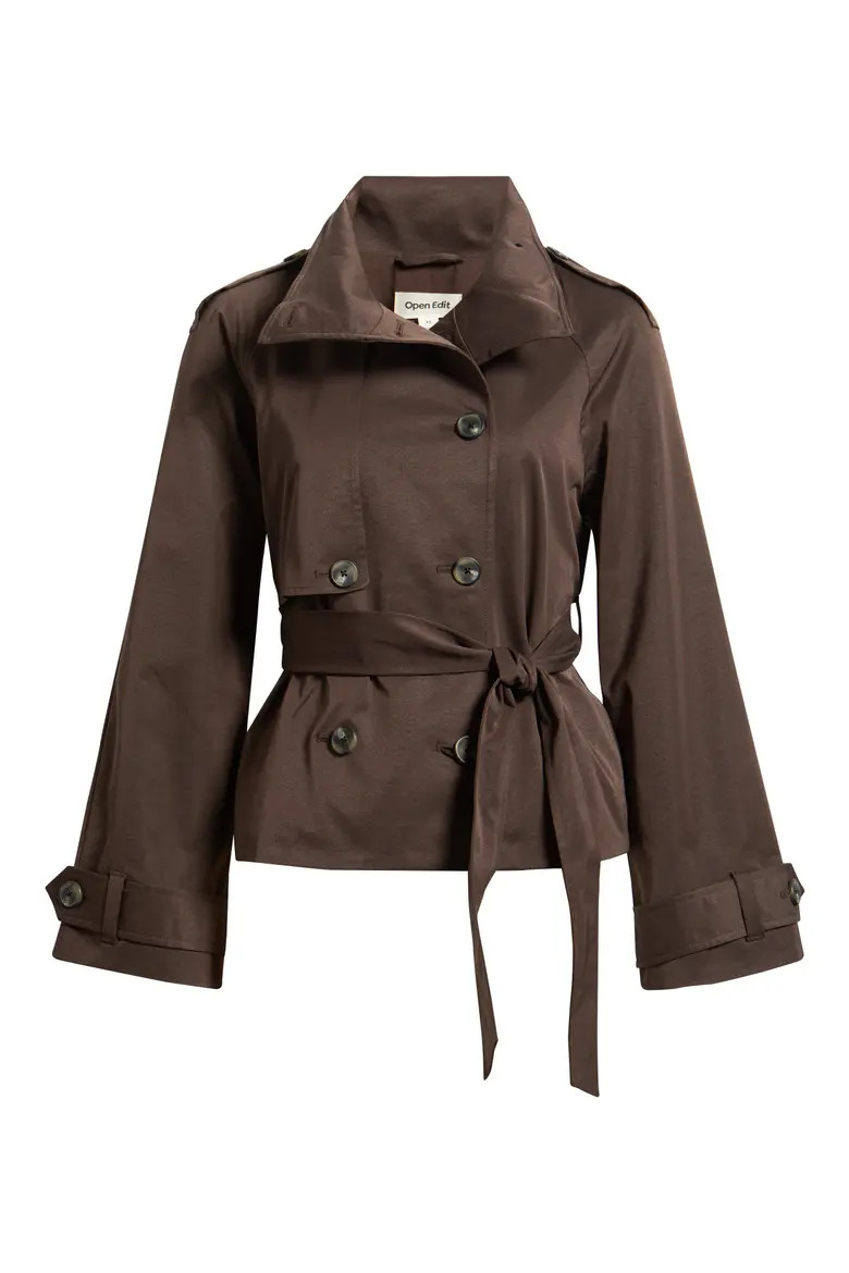 Double Breasted Crop Trench Coat (Women) | Nordstrom | Nordstrom
