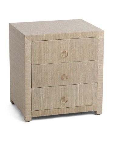 3 Chest Of Drawers Raffia Woven Nightstand | TJ Maxx