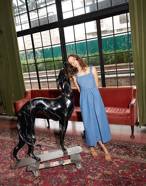 Denim Apron Midi Dress in Clemons Wash | Madewell