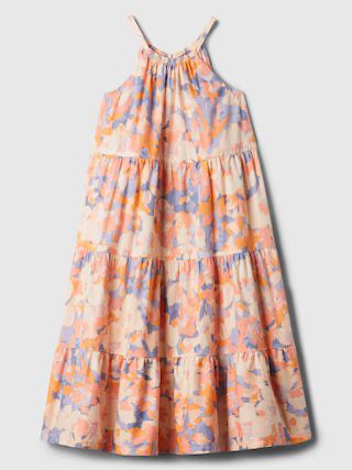 Kids Tiered High Neck Midi Dress | Gap Factory