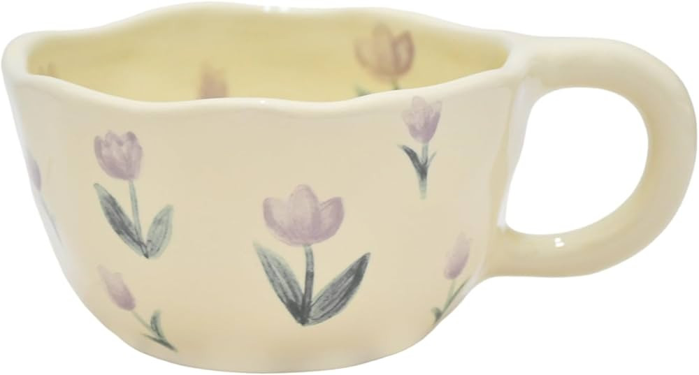 8.5 oz Elegant Floral Ceramic Mug Coffee Cup with Flower Decorations, 250ml Spring Drinkware for ... | Amazon (US)