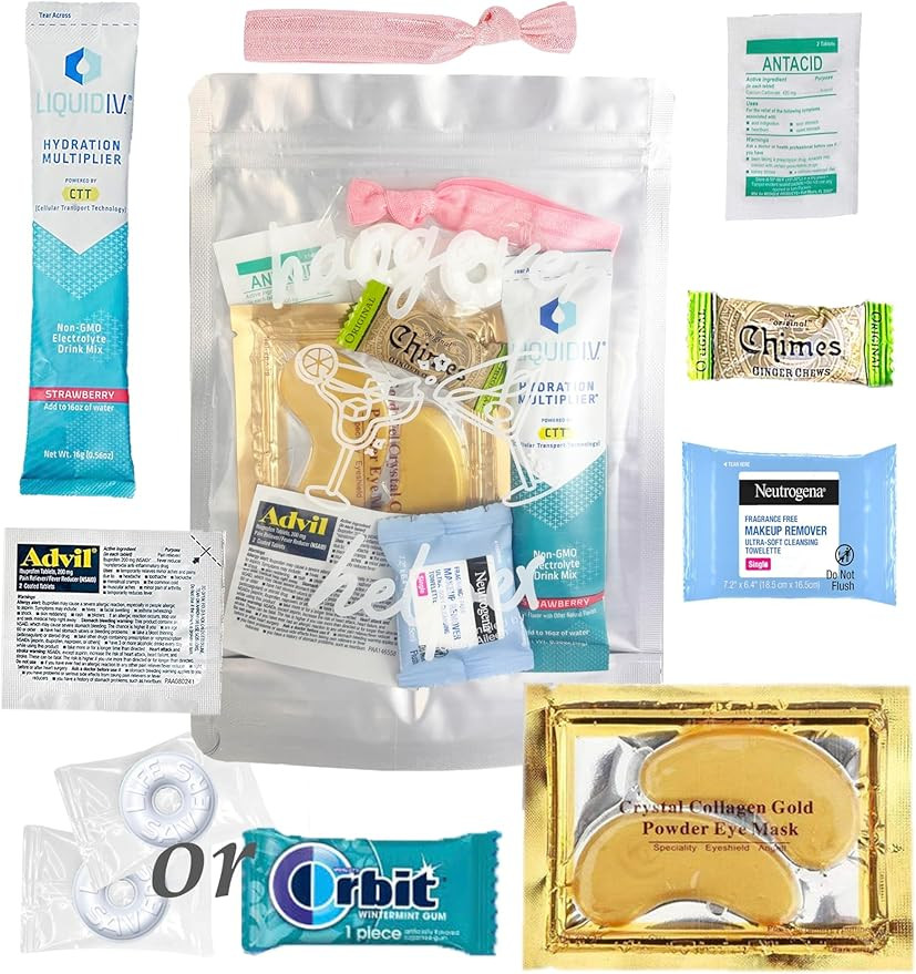 Hangover Helper Kits Prefilled Bags with Recovery and Prevention Supplies (5 pk) Bachelorette Par... | Amazon (US)