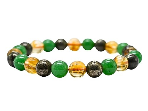 Money Wealth Success Bracelet - Pyrite Green Aventurine Citrine Bracelet Set for Men Women Healin... | Amazon (US)