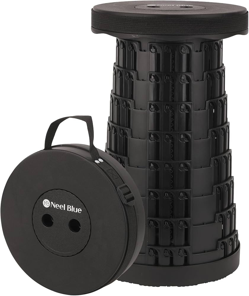 Trimming Shop Heavy Duty Foldable Collapsible Telescopic Stool, Portable & Adjustable Pop Up Stoo... | Amazon (UK)