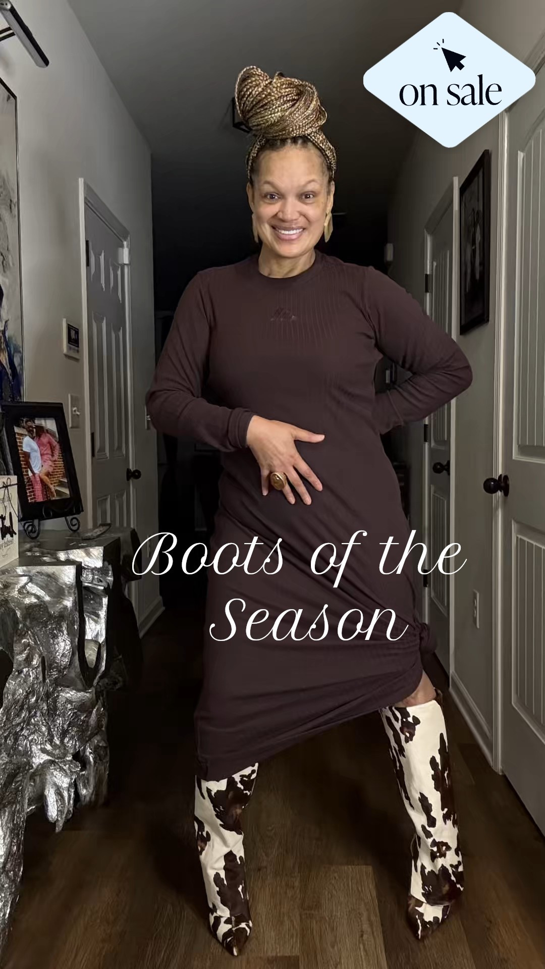 The Boots of the Season!  Abstract Cow Halfcalf fold over knee high boots
#macys #inc #cowprint #kneehigh #boots #winter #holiday #fashioninspo #styleinspo #sale #adidas #dress #cybersale #chic #bold #trendy #edgy 

#LTKHoliday #LTKootd #LTKSaleAlert