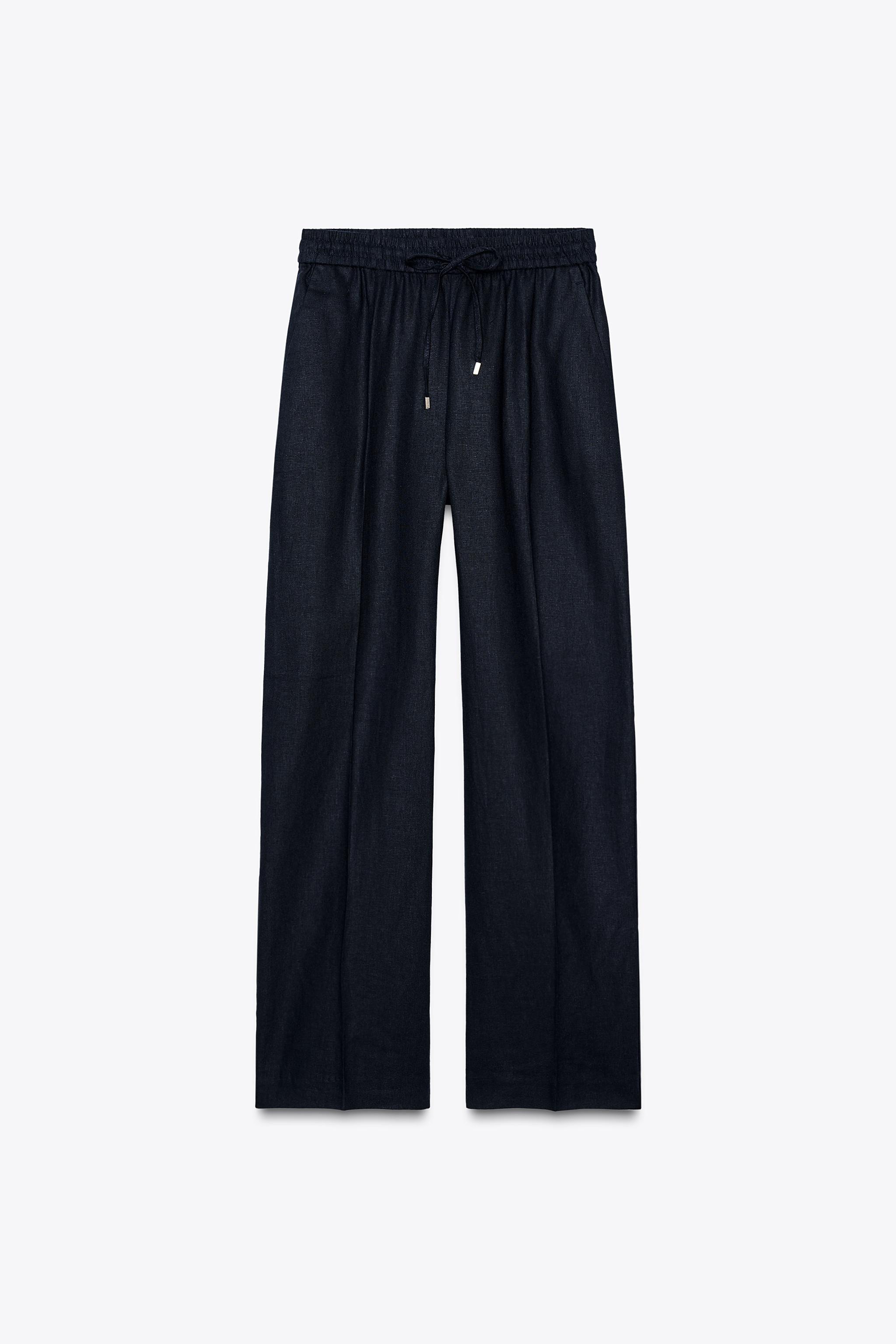 LINEN BLEND STRAIGHT PANTS | Zara US
