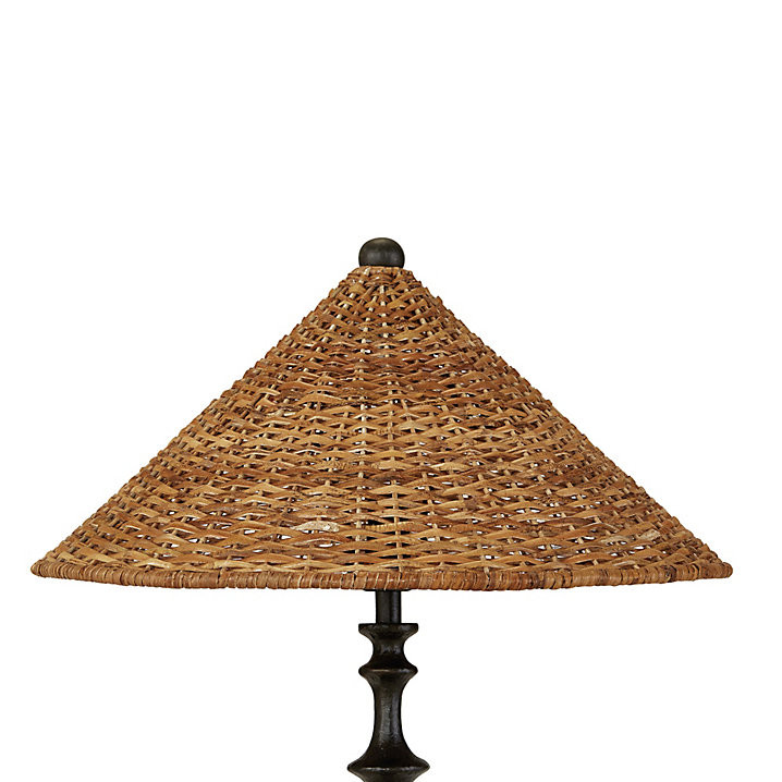 Conical Rattan Shade Handwoven with Antique Brass Spider Fit | Ballard Designs, Inc.
