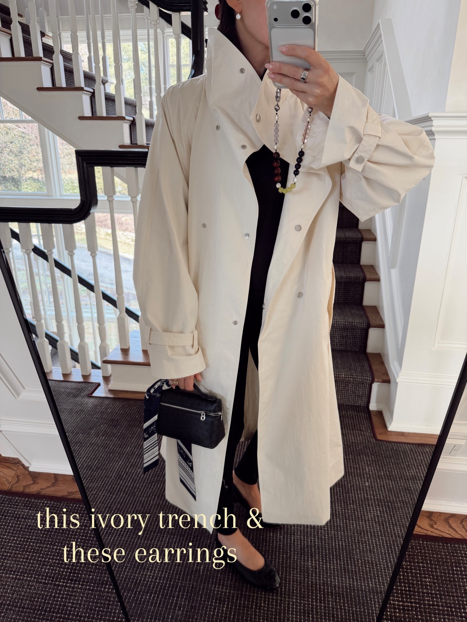 ivory trench - wearing a size small 