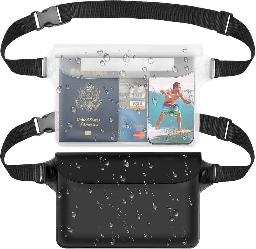 Mandwot 2-Pack Waterproof Pouch Fanny Pack Screen Touch Sensitive Dry Bag with Adjustable Strap -... | Amazon (US)