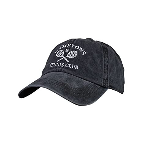 D&Y Pastime Outdoor Embroidered Low Profile Baseball Cap, Hamptons Tennis Club, Black | Amazon (US)