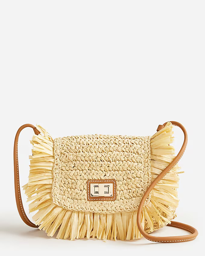 Straw fringe crossbody bag | J. Crew US