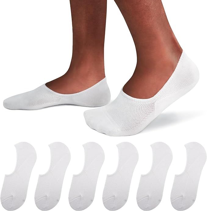SIXDAYSOX No Show Socks Men 6/8 Pack Invisible Low Cut Socks Non Slip Short Socks Size 5-11/10-13 | Amazon (US)