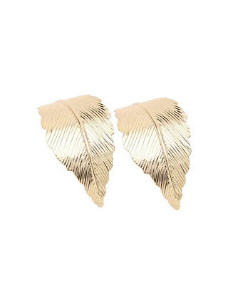 Women's Gold  Metallic Leaf Drop Earrings | Macy's