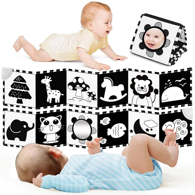 High Contrast Baby Toys for Newborn Development - Tummy Time Black and White Baby Toys for 0-3-6-... | Amazon (US)